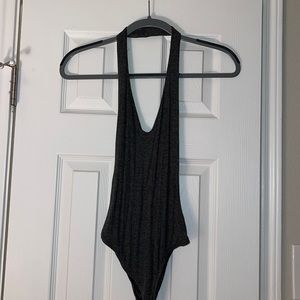 Grey, halter top bodysuit from Pacsun. Size XS